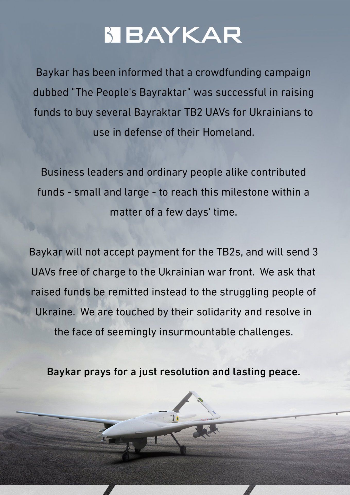 Fund-Raising to Donate TB2 to Ukraine Gets Global