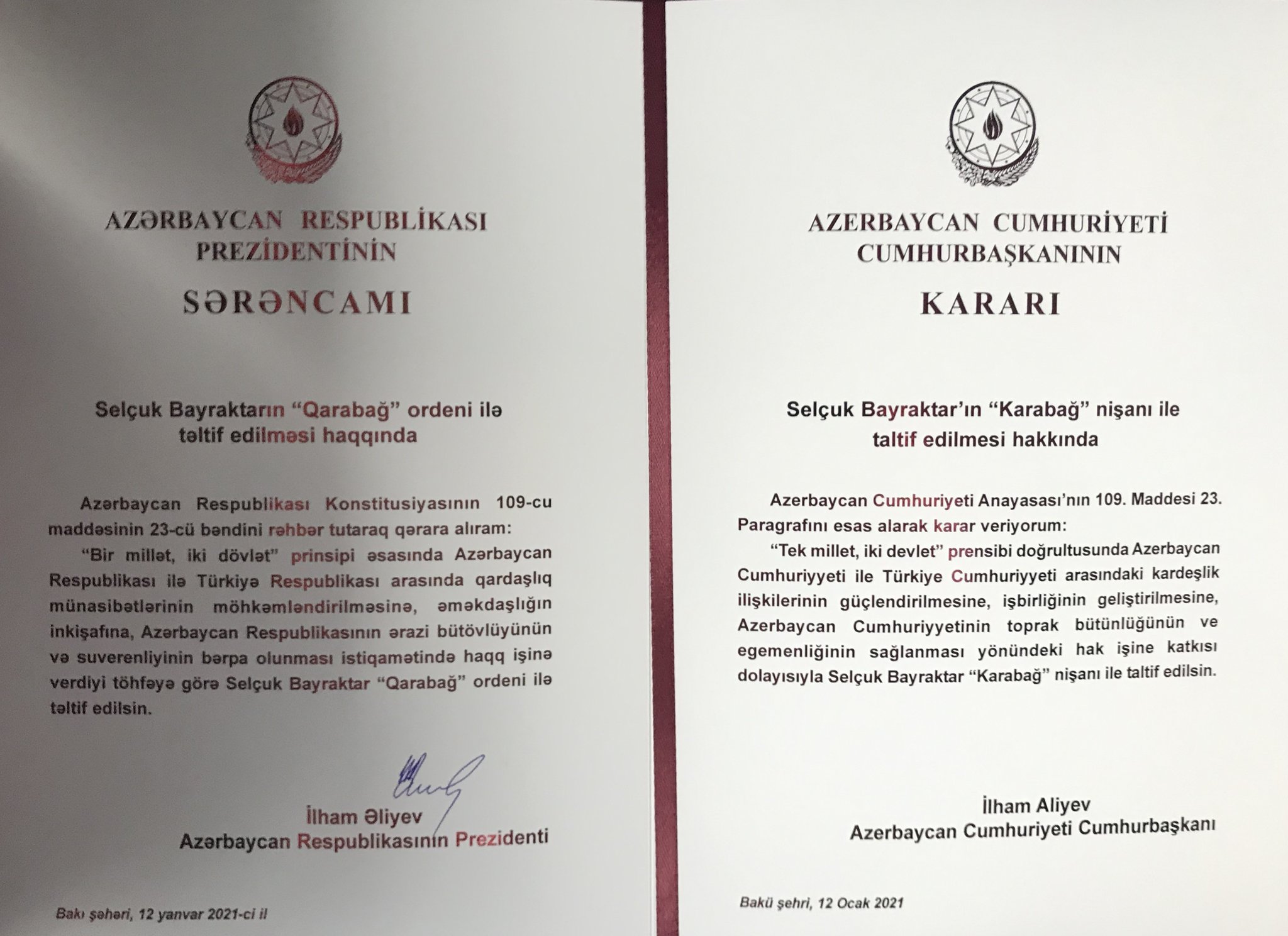 Karabagh Award to Baykar