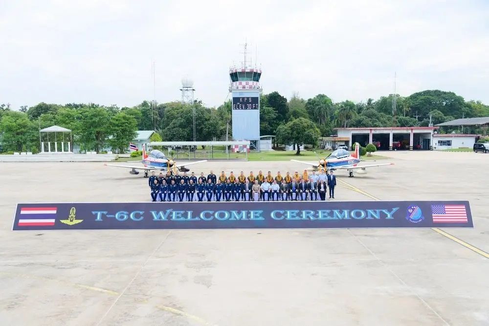 RTAF Received Two T-6TH Texan II Trainer Aircraft