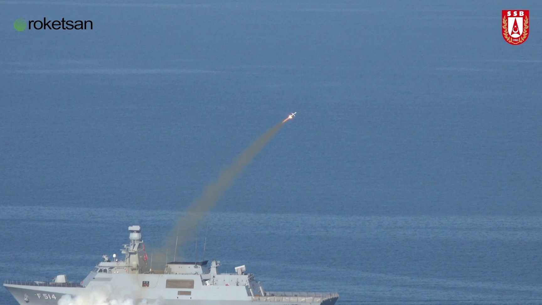 Atmaca Anti-Ship Missile fired from Kınalıada Corvette
