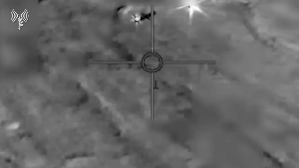 The moment just before the cruise missile is hit.